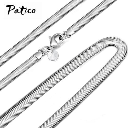 Single Piece 16-24Inch Nice 925 Sterling Silver Smooth Snake Man Necklace Chain With Lobster Clasps Set Heavy Jewelry