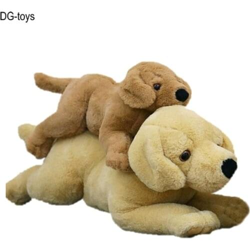 Simulated Labrador plush toy Stuffed Lifelike Golden Retriever Doll toys Lying Dog throw pIllow Soft Hug Pillow Gift for Kids