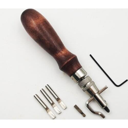 New 1 Set 7 in 1 Pro Leathercraft Adjustable Stitching and Groover Crease Leather Tool DIY Convenient