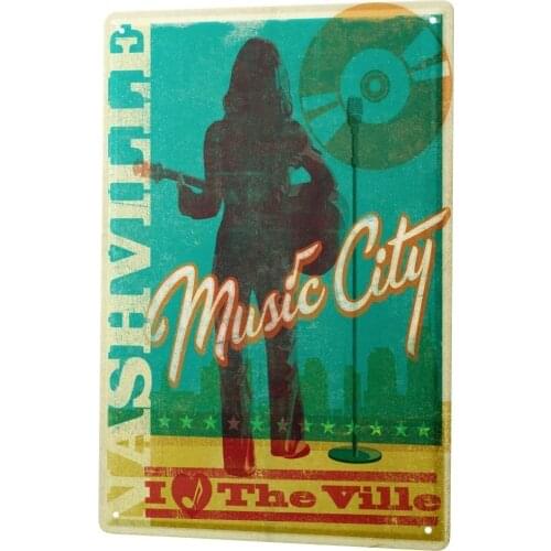 SINCE 2004 Tin Sign Metal Plate Decorative Sign Home Decor Plaques Deco Cinema Nashville Music Metal Plate 8X12