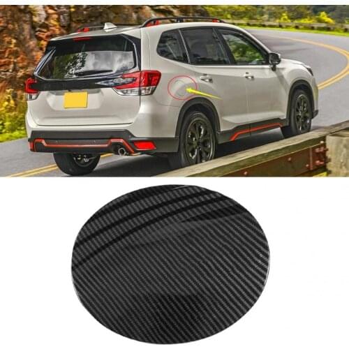 Carbon Fiber Style Car Gas Tank Cap ABS Fuel Filler Cover Trim Fits For Subaru Forester SK 2019 Fuel Tank Cover car style