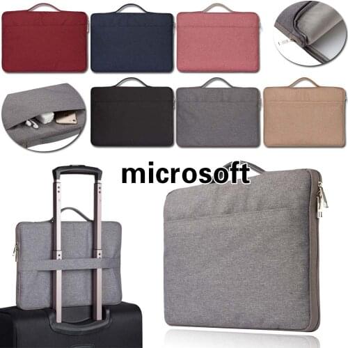 Laptop Handbag for Microsoft Surface Go 2018/Surface 3 2015/Surface Book 2/Surface (2/2 RT/RT) Solid Color Side Zip Laptop Bag