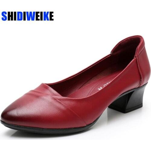 Super Soft & Flexible Pumps Shoes Women OL Pumps Spring Mid Heels Offical Comfortable Shoes Size 35-41 n836