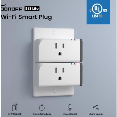 1/2/3/4PCS Itead SONOFF S31 Lite US Wifi Smart Socket Plug 15A APP Remote Control Switch Smart Home Works with Alexa Google Home