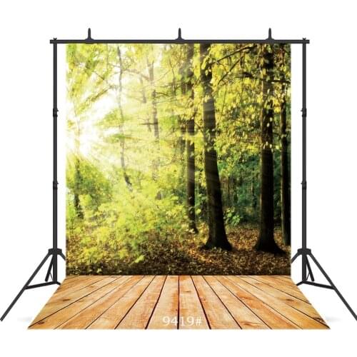 Spring Sunlight Forest Wooden Floor Vinyl Photographic Background Customized For Wedding Backdrops Photo Shoot Booth Studio