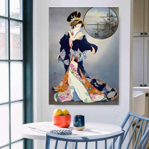 Japanese Haruyo Morita Vintage Poster Flowers Geisha Wall Art Decor Canvas Prints Modern Livingroom Aisle Paintings