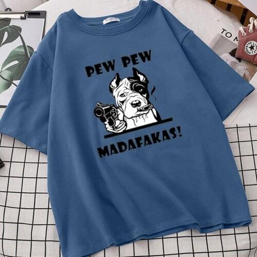 Camisetas Tops Tee T-Shirt Women Pew Pew Madafakas Print T-Shirt Black Casual Ladies Tshirt 2020 New Summer T Shirt Female Tees