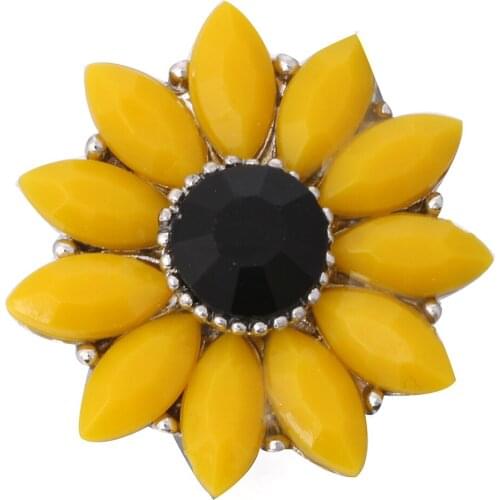 10pcs/lot 2019 Christmas Snap Jewelry Yellow Flower Snap Button fit 18mm Snap Bracelet Buttons Jewelry