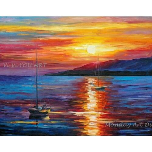 100% Hand Painted Abstract Landscape knife Canvas Painting Poster Modern Wall Picture for Living Room Luxury Huge Wall Art