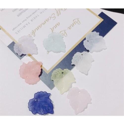 100pcs/lot new creative transparent resin leaves connectors loose beads for diy earrings jewelry making accessories material