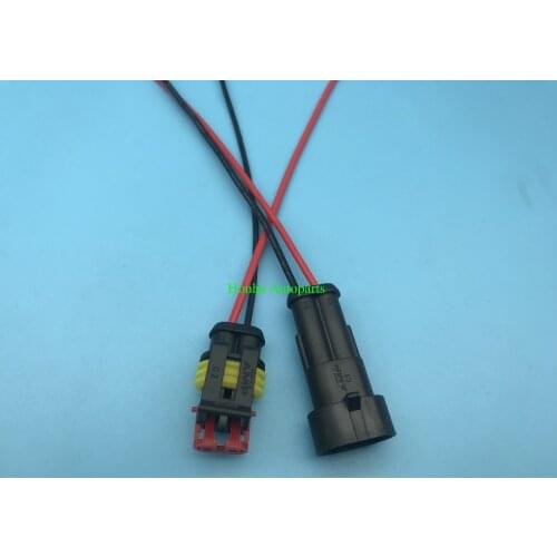 2 Pin Way Car Waterproof Electrical Connector Plug With Wire
