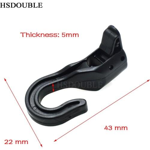 43*22mm Black Swivel Plastic Snap Hook For 6mm Cord Webbing Strap Luggage Bag