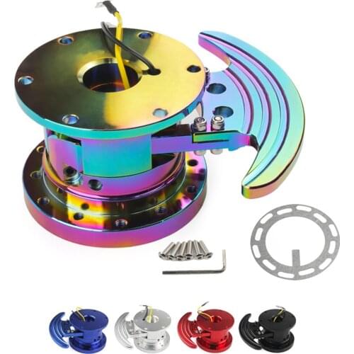 6 Hole Bolt Ball Steering Wheel Quick Release Hub Adapter Off Boss Kit & Screws