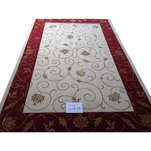 Free shipping 150Line Hand-knotted Wool Oriental Tibetan Rug handmade Tibetan carpet WIth silk flowers