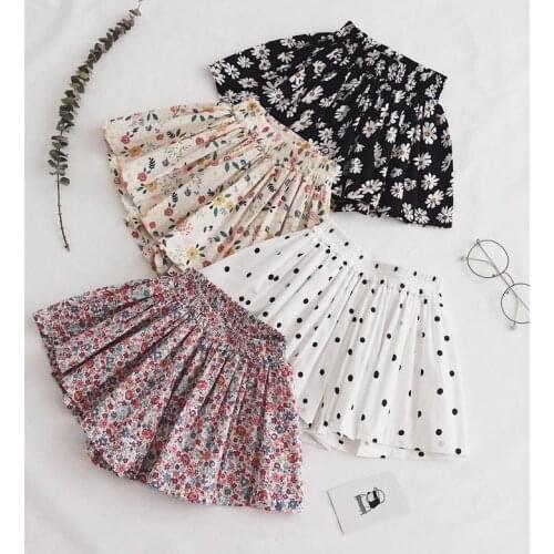 Children Clothes Wide-legged Pants Pattern with Floral for Baby Girl Culottes Purple Skirt Fall Clothes for Toddler Girls