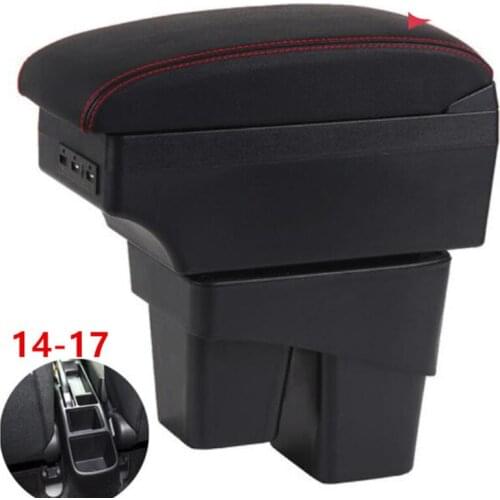 For Fit Jazz 3rd generation armrest box central Store content Storage box USB interface 2014-2017