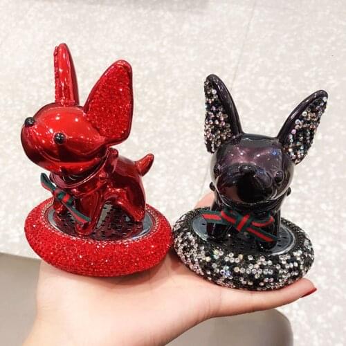 French Bulldog Diamond Aroma Decoration Car Air Freshener Remove Peculiar Smell Cartoon Cute Dog Shaking Head Interior Ornament