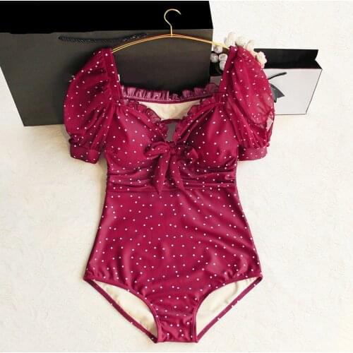 FGHFU 2020 New Sexy Solid Swimwear Women One Piece Swimsuit Female Bathing Suit Ruffle Monokini Swim Wear red