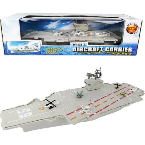 Finished Simulated Aircraft Carrier Model Children Sailing Aircraft Carrier Landing Warship Military Toy Boat Ornaments