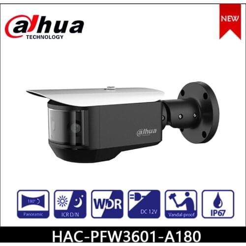Dahua 4K Camera 3X2MP Multi-Sensor Panoramic HDCVI IR-Bullet Camera Waterproof IP67 & IK10 starlight camera HAC-PFW3601-A180