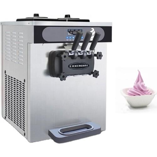 Commercial Sundae Ice Cream Machine Stainless Steel 3 Flavors Ice Cream Makers Vending Machine