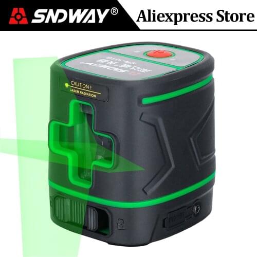 SNDWAY Laser Level 2 lines Horizontal & Vertical Cross Line Laser Red Green Beam Portable Mini Level Meter instrument w/ Bracket