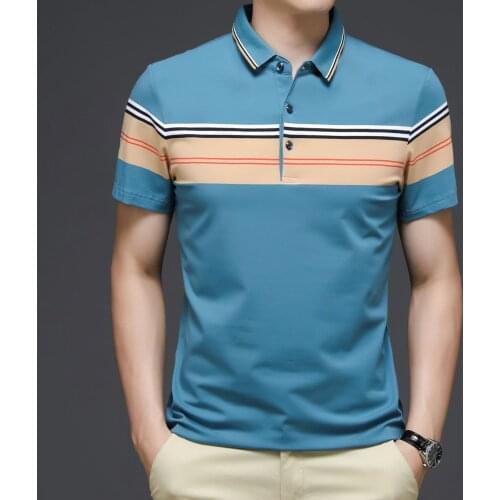 In summer, young and middle-aged men & prime; s short-sleeved POLO shirts,the new cotton clothes, lead the POLO shirt