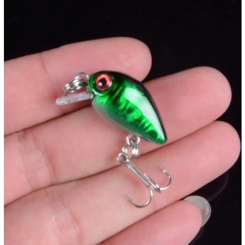 1pcs 3cm 2g Crank Bait Swim Small Minnow Fishing Lure Wobbler Artificial Hard Diving Colorful Mini Fishing Crankbait 3D Eyes
