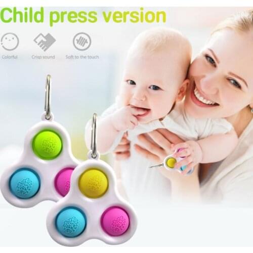 New Baby Simple Dimple Sensory Toys Keychain Infant Intelligence Development Can Press The Practice Board To Decompress Toy