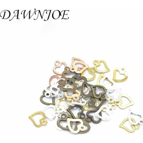 Charming Hollow Heart Jewelry Pendant 50 pcs/lot Making Jewelry Key Pendant Bracelet Jewelry Accessories Finding
