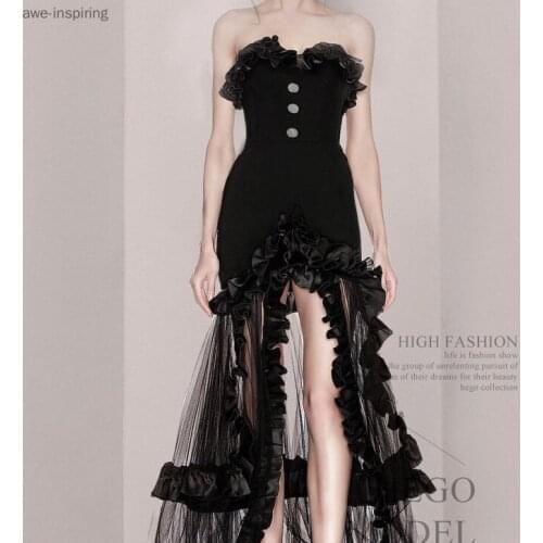 Awe-inspiring Black Little Dress Party Dinner Tube Top High-end Dignified Sexy Ladies Temperament 2021 New Dress Waist Was Thin
