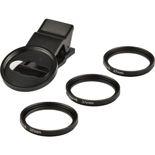 Professional 37 mm Mobile Phone Camera Lens, Circular Star Filter Kit - 4/6/8 Point for Night Shooting 95AF