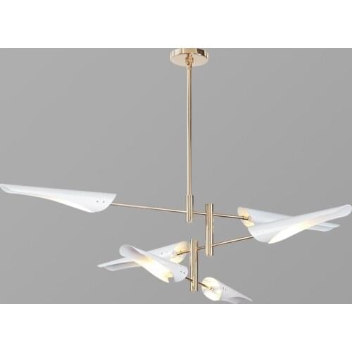 Post-modern light luxury chandelier living room atmosphere household bedroom restaurant designer rotary aircraft chandelier