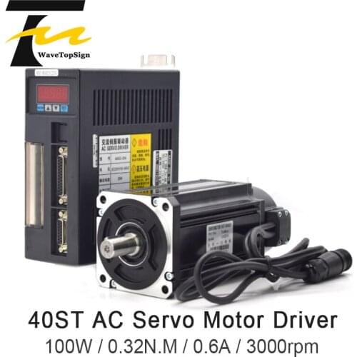 AC Servo Motor Driver 100W 0.32N.M 0.6A 40ST-M00330 AC Motor Matched Servo Driver AASD 10A Complete Motor kit