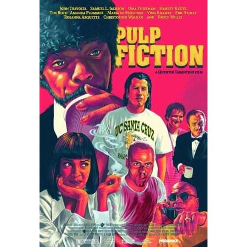 Pulp Fiction Movie Art Film Print Silk Poster Home Wall Decor 24x36inch