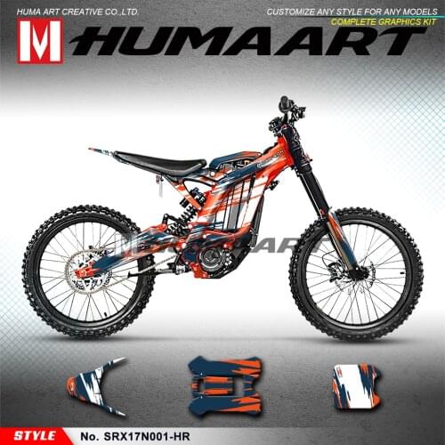 HUMAART Motorcycle Graphics Custom Vinyl Sticker for Sur-Ron Light Bee X/S Electric Bike(Style No.SRX17N001-HR)
