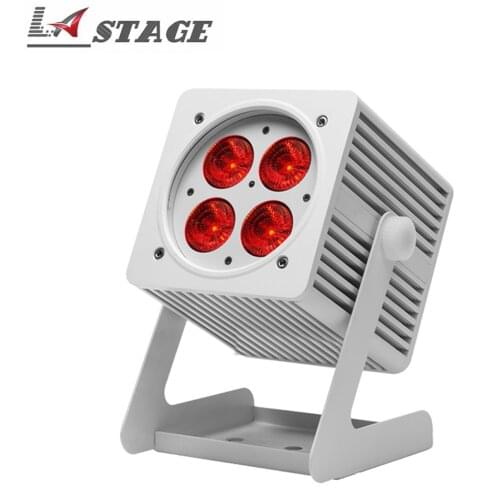 4x18W Waterproof High Brightness Battery LED Flat Par Light with Wireless DMX for Wedding Party