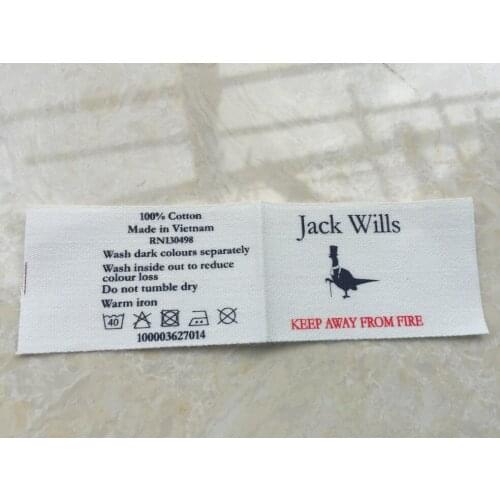 Custom cut folded clothing labels custom private brand woven labels and tags DSLBP06 (Please see instructions)