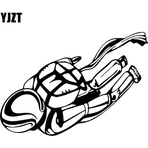 YJZT 18.1CM*12.7CM Skydiving Sticker Parachute Decoration Car Sticker Car Trunk Vinyl Decal Black/Silver C31-0519