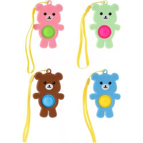 Funny Dimple Fidget Toys Silicone Bear Pedant Kids Autism Stress Reliever Keychain Anti-stress Relaxing Fidget Autism Toys#20