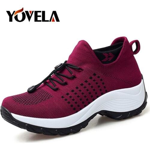 Autumn Women Sneakers Shoes Slip on Flat Platform Wedges Sneakers for Women Slip on Mesh Casual Shoes Woman Comfortable Shoes