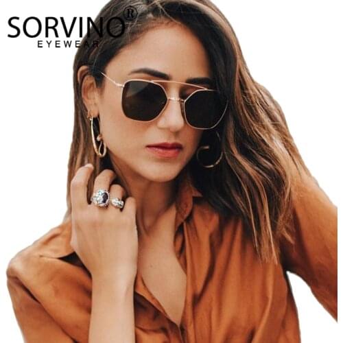 SORVINO 2020 Retro Skinny Frame Square Sunglasses Women Brand Designer Lady Pink Mirror Steampunk Pilot Sun Glasses Shades SP199