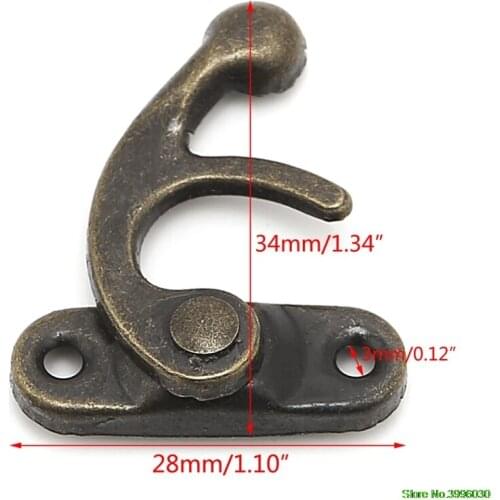 10x Antique Metal Catch Curved Buckle Horn Lock Clasp Hook Gift Jewelry Box Padlock