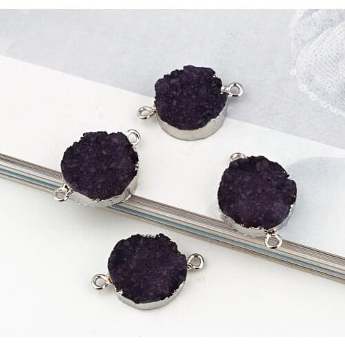 2pcs Cute Small Purple Resin Bracelet Connect Findings Charms Women Girl Fashion Handmade Earrings Necklace Jewelry Making F50