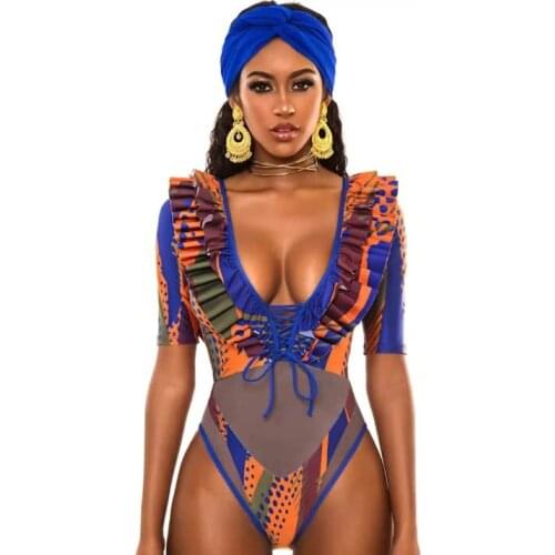 2020 new swimsuit European and American totem digital print bikini swimsuit sexy female swimsuit