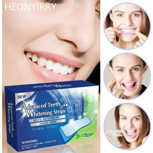 28 Pcs Gel Teeth Whitening Strips Tooth Dental Kit Tooth Bleaching Whiter Strips Essentials Oral Hygiene Care