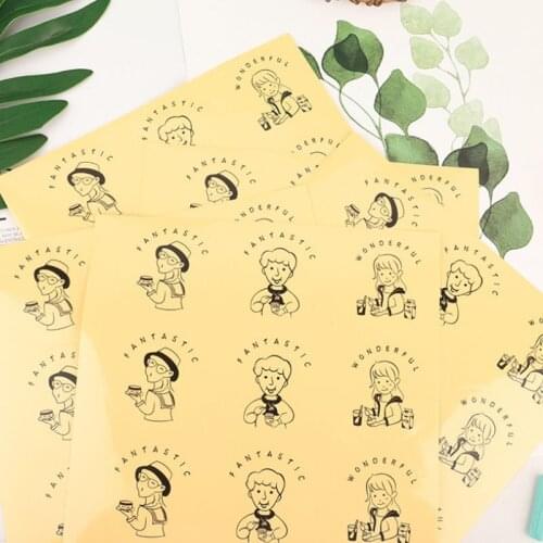 90pcs Transparent Kids Delicious Sticker DIY Handmade Cake Dessert Cup Mousse Drink Gift Box Label Stationery Sealing Sticker