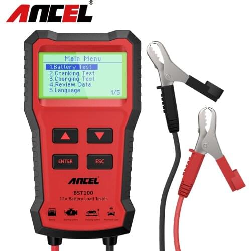 Ancel BST100 OBD2 Professional Car Battery Tester Batteries Cranking Charging Test Scan 100- 2000 CCA BCI CA 12V Diagnostic Tool