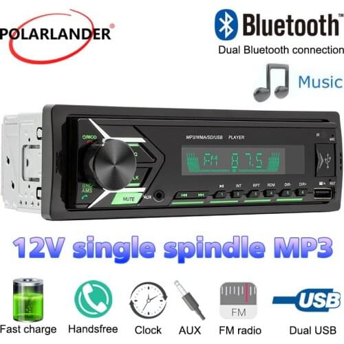1 Din MP3 Car Radio SWM503 MP3/WMA Dual Bluetooth 4.0 Connection 7 Colorful Lights 12V 60Wx4 Support Audio Copy AUX TF 2USB FM