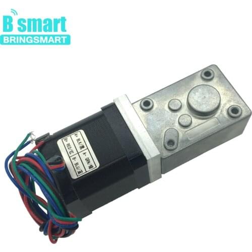 Bringsmart A58SW-42BY 12 Volt DC Stepping Geared Motors 24V Worm Stepper Geared Motor Reduction Machine Self-locking Gearbox